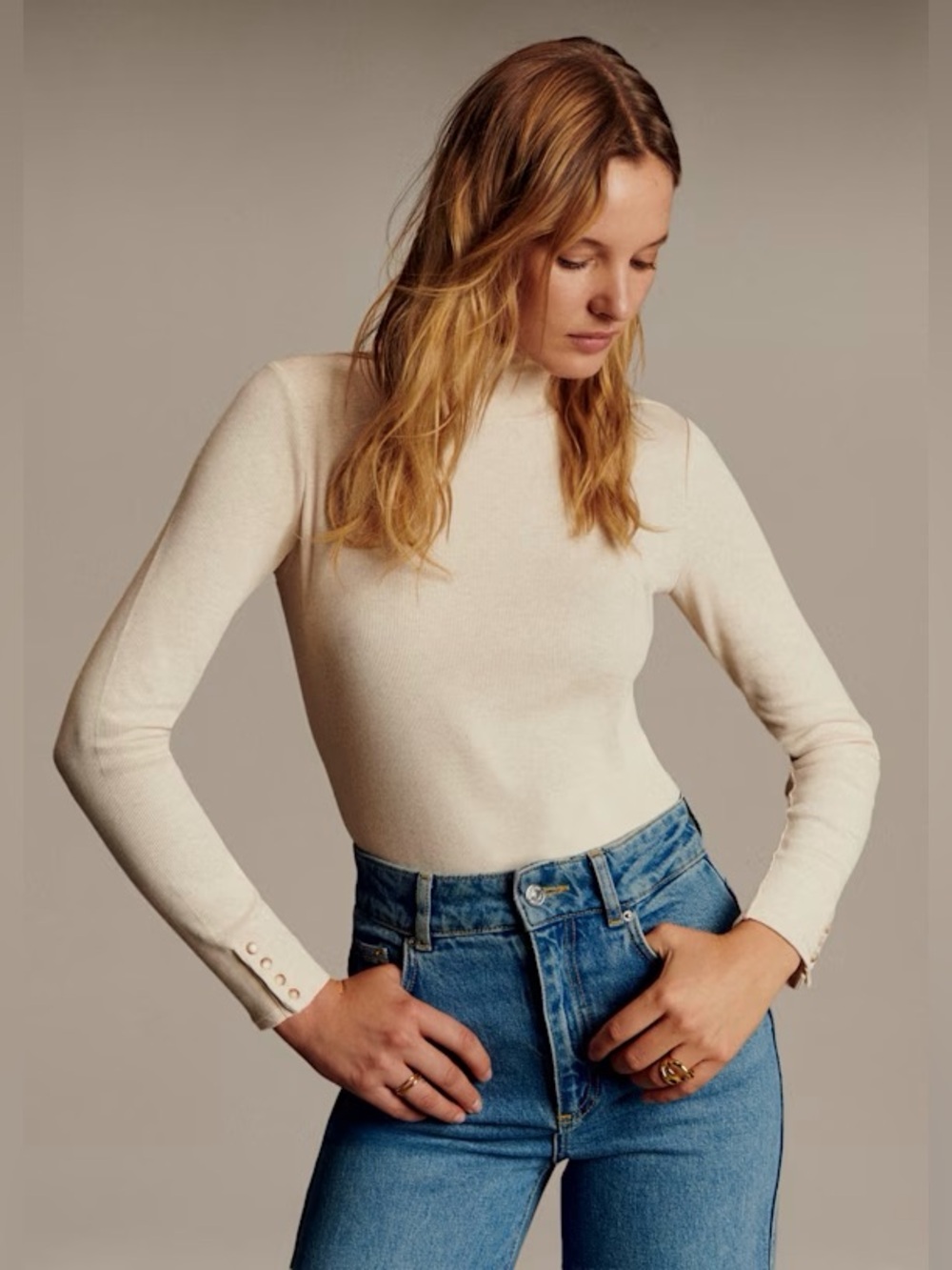 Sezane Felix Jumper Long Sleeve Mockneck